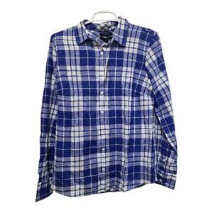 J.Crew Blue Plaid Perfect Shirt Women’s Size 8 NWT
